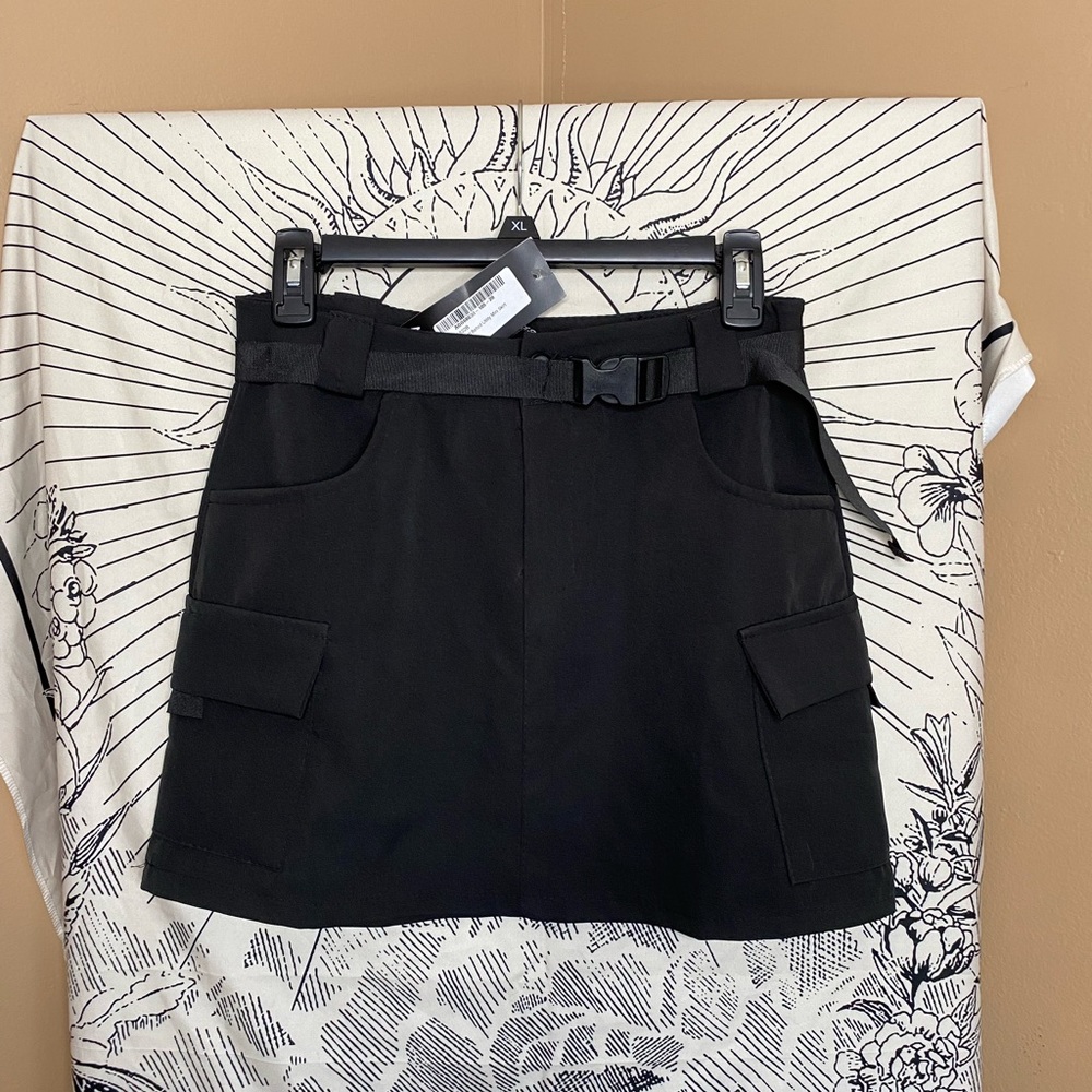 Belted Utility Mini Skirt